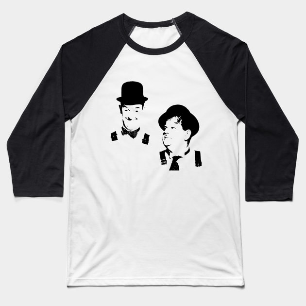 Stan Laurel & Oliver Hardy Baseball T-Shirt by hottehue